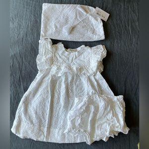 Ulla Johnson 12m Eyelet Dress Bloomer Set. In Like New Condition.